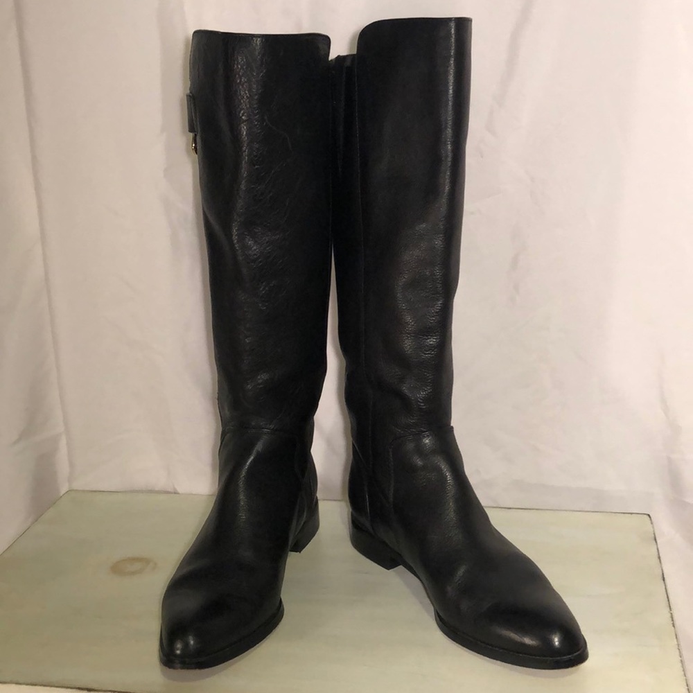 Isola tall black leather boot side zip 6.5